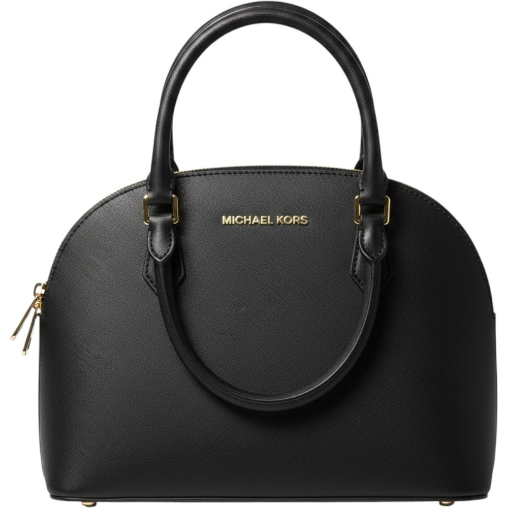 Michael Kors Emmy Large Dome Satchel Black Saffiano Leather Bag 35T9GY3S3L NWT
